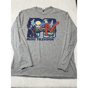 MTV Bigfoot Men's XL Long Sleeve T-shirt Fan Favorite Alien MTV Logo